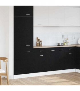 vidaXL Hanging Cabinet Black Oak 50 x 46 x 81.5 cm Engineered Wood — Model: 1x bottom cabinet (1 door 1 drawer) 50 cm