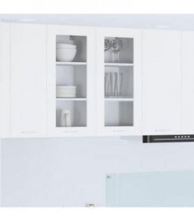 vidaXL Hanging Cabinet 2 pcs White 40 x 31 x 80 cm Engineered W — Model: 2x hanging glass cabinet (1 door) 40 cm wide 80 cm high