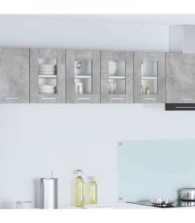 vidaXL Hanging Cabinet with Door 2 pcs Concrete Grey 60 x 31 x — Model: 2x hanging glass cabinet (2 doors) 60 cm wide 40 cm high