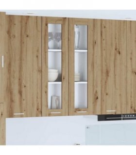 vidaXL Hanging Cabinet Artisan Oak 60 x 31 x 100 cm Engineere — Model: 1x hanging glass cabinet (2 doors) 60 cm wide 100 cm high