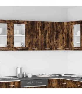 vidaXL Hanging Cabinet Lyon Smoked Oak 60x31x60 cm Engineered Wood — Model: 1x hanging cabinet (2 doors) 60 cm wide 60 cm high