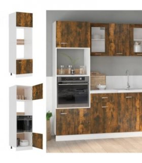 vidaXL Microwave Cabinet Lyon Smoked Oak 60x57x207 cm Engineered Wood — Model: 1x microwave cabinet 60 cm