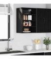 vidaXL Hanging Cabinet Black oak 40 x 29.5 x 60 cm Engineered Wood — Model: 1x hanging cabinet (4 shelves) 40 cm wide 60 cm high