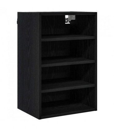 vidaXL Hanging Cabinet Black oak 40 x 29.5 x 60 cm Engineered Wood — Model: 1x hanging cabinet (4 shelves) 40 cm wide 60 cm high