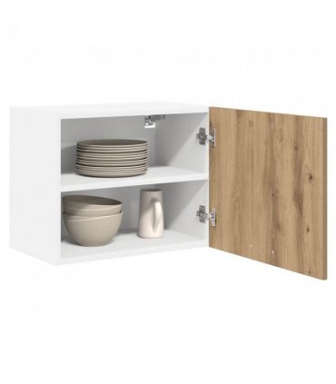 vidaXL Hanging Cabinet with Door Artisan Oak and White 50 x 31 x 40 c — Model: 1x hanging cabinet (1 door) 50 cm wide 40 cm high