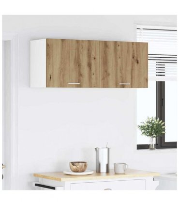 vidaXL Hanging Cabinet with Door Artisan Oak and White 50 x 31 x 40 c — Model: 1x hanging cabinet (1 door) 50 cm wide 40 cm high