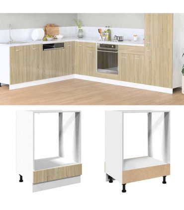 vidaXL Oven Cabinet Sonoma Oak 60x46x81.5 cm Engineered Wood — Model: 1x oven cabinet 60 cm