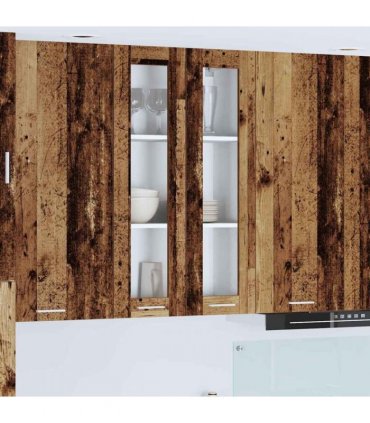 vidaXL Hanging Cabinet Old Wood 60 x 31 x 100 cm Engineered W — Model: 1x hanging glass cabinet (2 doors) 60 cm wide 100 cm high