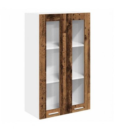 vidaXL Hanging Cabinet Old Wood 60 x 31 x 100 cm Engineered W — Model: 1x hanging glass cabinet (2 doors) 60 cm wide 100 cm high