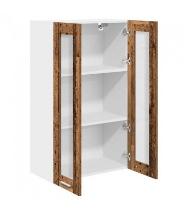vidaXL Hanging Cabinet Old Wood 60 x 31 x 100 cm Engineered W — Model: 1x hanging glass cabinet (2 doors) 60 cm wide 100 cm high