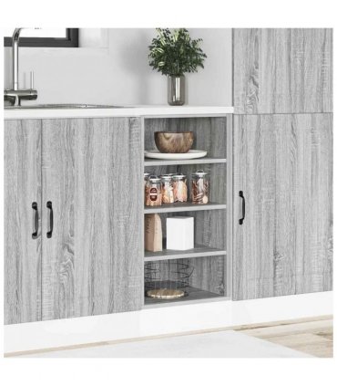 vidaXL Bottom Cabinet Riga Grey Sonoma 40x44.5x81.5 cm Engineered Wood — Model: 1x bottom cabinet (4 shelves) 40 cm