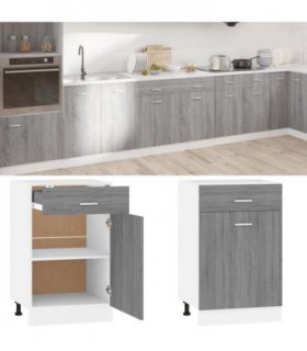 vidaXL Drawer Bottom Cabinet Lyon Grey Sonoma 50x46x81.5 cm Engineered Wood — Model: 1x bottom cabinet (1 door 1 drawer) 50 cm