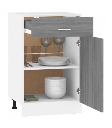 vidaXL Drawer Bottom Cabinet Lyon Grey Sonoma 50x46x81.5 cm Engineered Wood — Model: 1x bottom cabinet (1 door 1 drawer) 50 cm