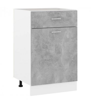 vidaXL Drawer Bottom Cabinet Lyon Concrete Grey 50x46x81.5 cm Engineered Wood — Model: 1x bottom cabinet (1 door 1 drawer) 50 cm