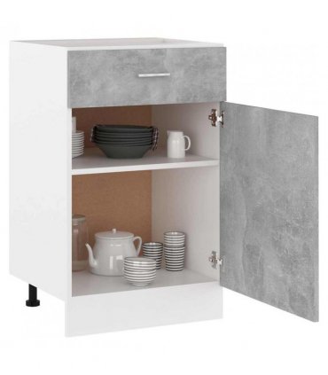 vidaXL Drawer Bottom Cabinet Lyon Concrete Grey 50x46x81.5 cm Engineered Wood — Model: 1x bottom cabinet (1 door 1 drawer) 50 cm