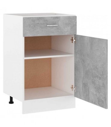 vidaXL Drawer Bottom Cabinet Lyon Concrete Grey 50x46x81.5 cm Engineered Wood — Model: 1x bottom cabinet (1 door 1 drawer) 50 cm