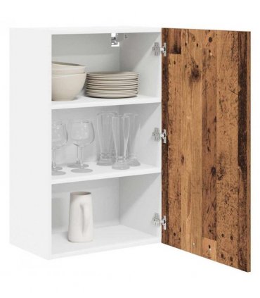 vidaXL Hanging Cabinet with Storage Old Wood and White 50 x 31 x 80 c — Model: 1x hanging cabinet (1 door) 50 cm wide 80 cm high
