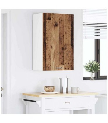 vidaXL Hanging Cabinet with Storage Old Wood and White 50 x 31 x 80 c — Model: 1x hanging cabinet (1 door) 50 cm wide 80 cm high