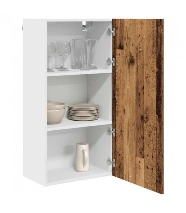 vidaXL Hanging Cabinet Old Wood and White 50 x 31 x 100 cm — Model: 1x hanging cabinet (1 door) 50 cm wide 100 cm high