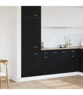 vidaXL Hanging Cabinet Black Oak 30 x 46 x 81.5 cm Engineered Wood — Model: 1x bottom cabinet (1 door 1 drawer) 30 cm
