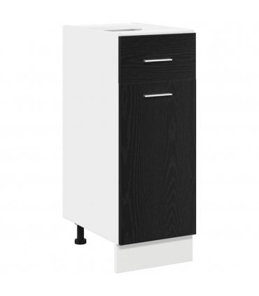 vidaXL Hanging Cabinet Black Oak 30 x 46 x 81.5 cm Engineered Wood — Model: 1x bottom cabinet (1 door 1 drawer) 30 cm