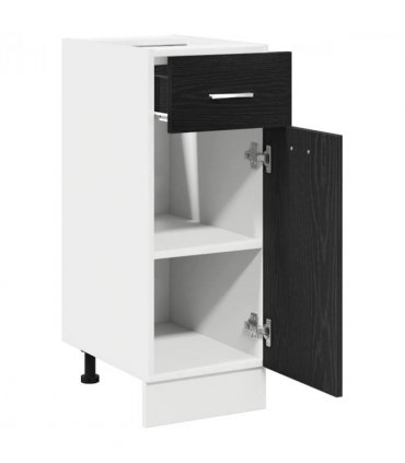 vidaXL Hanging Cabinet Black Oak 30 x 46 x 81.5 cm Engineered Wood — Model: 1x bottom cabinet (1 door 1 drawer) 30 cm