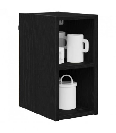 vidaXL Hanging Cabinet Black Oak 20 x 29.5 x 40 cm Engineered Wood — Model: 1x hanging cabinet (2 shelves) 20 cm