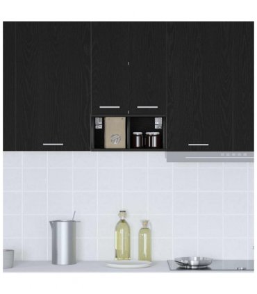 vidaXL Hanging Cabinet Black Oak 20 x 29.5 x 40 cm Engineered Wood — Model: 1x hanging cabinet (2 shelves) 20 cm