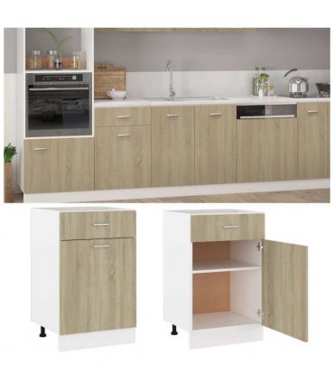vidaXL Drawer Bottom Cabinet Lyon Sonoma Oak 50x46x81.5 cm Engineered Wood — Model: 1x bottom cabinet (1 door 1 drawer) 50 cm