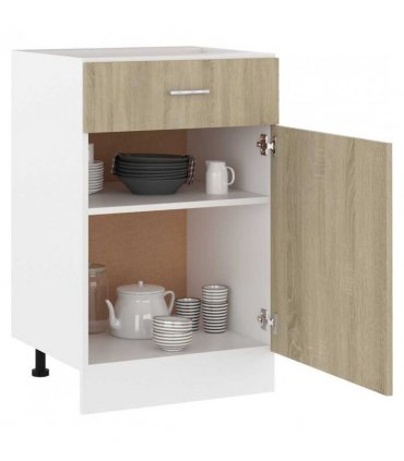vidaXL Drawer Bottom Cabinet Lyon Sonoma Oak 50x46x81.5 cm Engineered Wood — Model: 1x bottom cabinet (1 door 1 drawer) 50 cm