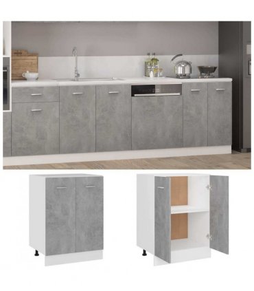 vidaXL Bottom Cabinet Lyon Concrete Grey 60x46x81.5 cm Engineered Wood — Model: 1x bottom cabinet (2 doors) 60 cm