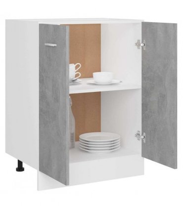 vidaXL Bottom Cabinet Lyon Concrete Grey 60x46x81.5 cm Engineered Wood — Model: 1x bottom cabinet (2 doors) 60 cm