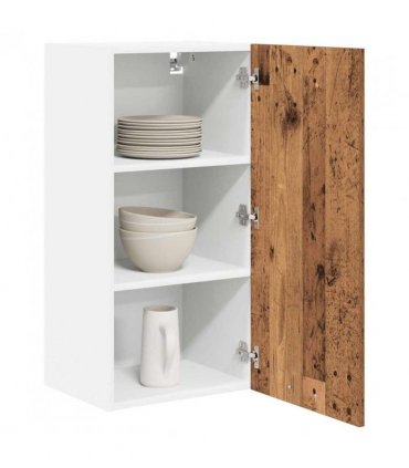 vidaXL Hanging Cabinet with Storage Old Wood and White 40 x 31 x 80 c — Model: 1x hanging cabinet (1 door) 40 cm wide 80 cm high