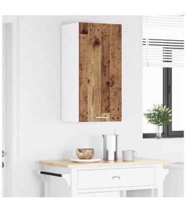 vidaXL Hanging Cabinet with Storage Old Wood and White 40 x 31 x 80 c — Model: 1x hanging cabinet (1 door) 40 cm wide 80 cm high