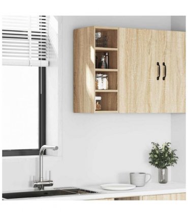 vidaXL Hanging Cabinet Riga Sonoma Oak 20x29.5x60 cm Engineered Wo — Model: 1x hanging cabinet (4 shelves) 20 cm wide 60 cm high