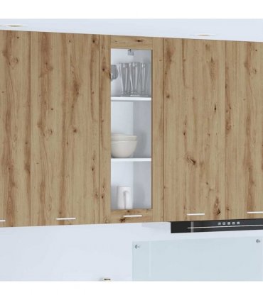 vidaXL Hanging Cabinet Artisan Oak 40 x 31 x 100 cm Engineered — Model: 1x hanging glass cabinet (1 door) 40 cm wide 100 cm high