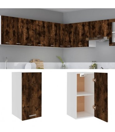 vidaXL Hanging Cabinet Lyon Smoked Oak 29.5x31x60 cm Engineered Wood — Model: 1x hanging cabinet (1 door) 30 cm wide 60 cm high