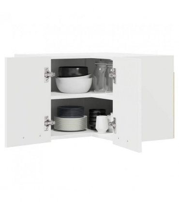vidaXL Hanging Cabinet White 57 x 57 x 40 cm Engineered Wood — Model: 1x hanging corner cabinet 57 cm wide 40 cm high