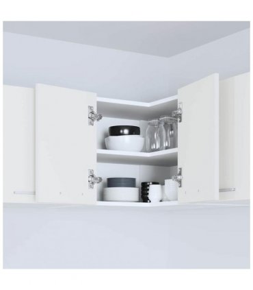 vidaXL Hanging Cabinet White 57 x 57 x 40 cm Engineered Wood — Model: 1x hanging corner cabinet 57 cm wide 40 cm high
