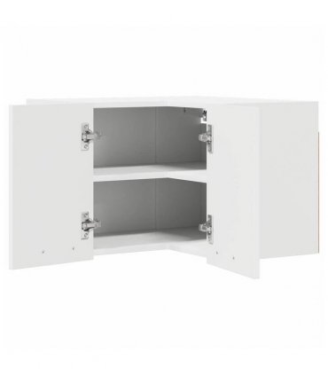 vidaXL Hanging Cabinet White 57 x 57 x 40 cm Engineered Wood — Model: 1x hanging corner cabinet 57 cm wide 40 cm high