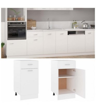 vidaXL Drawer Bottom Cabinet Lyon White 40x46x81.5 cm Engineered Wood — Model: 1x bottom cabinet (1 door 1 drawer) 40 cm
