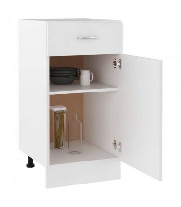 vidaXL Drawer Bottom Cabinet Lyon White 40x46x81.5 cm Engineered Wood — Model: 1x bottom cabinet (1 door 1 drawer) 40 cm