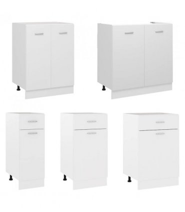 vidaXL Drawer Bottom Cabinet Lyon White 40x46x81.5 cm Engineered Wood — Model: 1x bottom cabinet (1 door 1 drawer) 40 cm