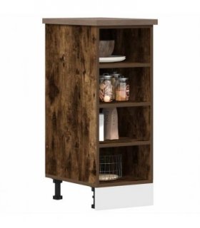 vidaXL Bottom Cabinet Riga Smoked Oak 30x44.5x81.5 cm Engineered Wood — Model: 1x bottom cabinet (4 shelves) 30 cm