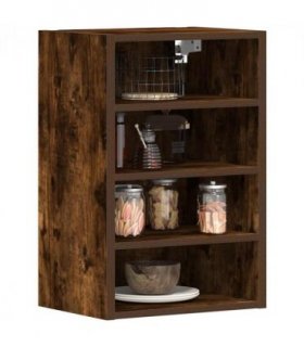 vidaXL Hanging Cabinet Riga Smoked Oak 40x29.5x60 cm Engineered Wo — Model: 1x hanging cabinet (4 shelves) 40 cm wide 60 cm high