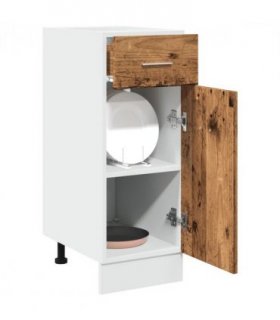 vidaXL Drawer Bottom Cabinet Lyon Old Wood 30x46x81.5 cm Engineered Wood — Model: 1x bottom cabinet (1 door 1 drawer) 30 cm