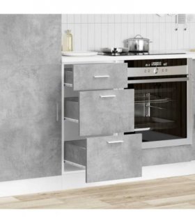 vidaXL Bottom Cabinet Lyon Concrete Grey 40x46x81.5 cm Engineered Wood — Model: 1x bottom cabinet (3 drawers) 40 cm