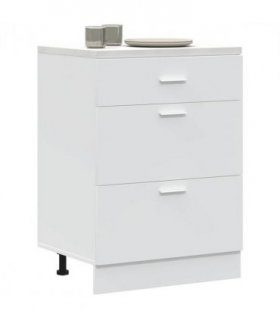 vidaXL Kitchen Base Cabinet Lyon White Engineered Wood — Model: 1x bottom cabinet (3 drawers) 60 cm