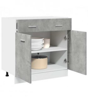 vidaXL Drawer Bottom Cabinet Lyon Concrete Grey 80x46x81.5 cm Engineered Wo — Model: 1x bottom cabinet (2 doors 2 drawers) 80 cm