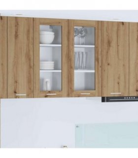 vidaXL Hanging Cabinet Artisan Oak 40 x 31 x 80 cm Engineered W — Model: 1x hanging glass cabinet (1 door) 40 cm wide 80 cm high